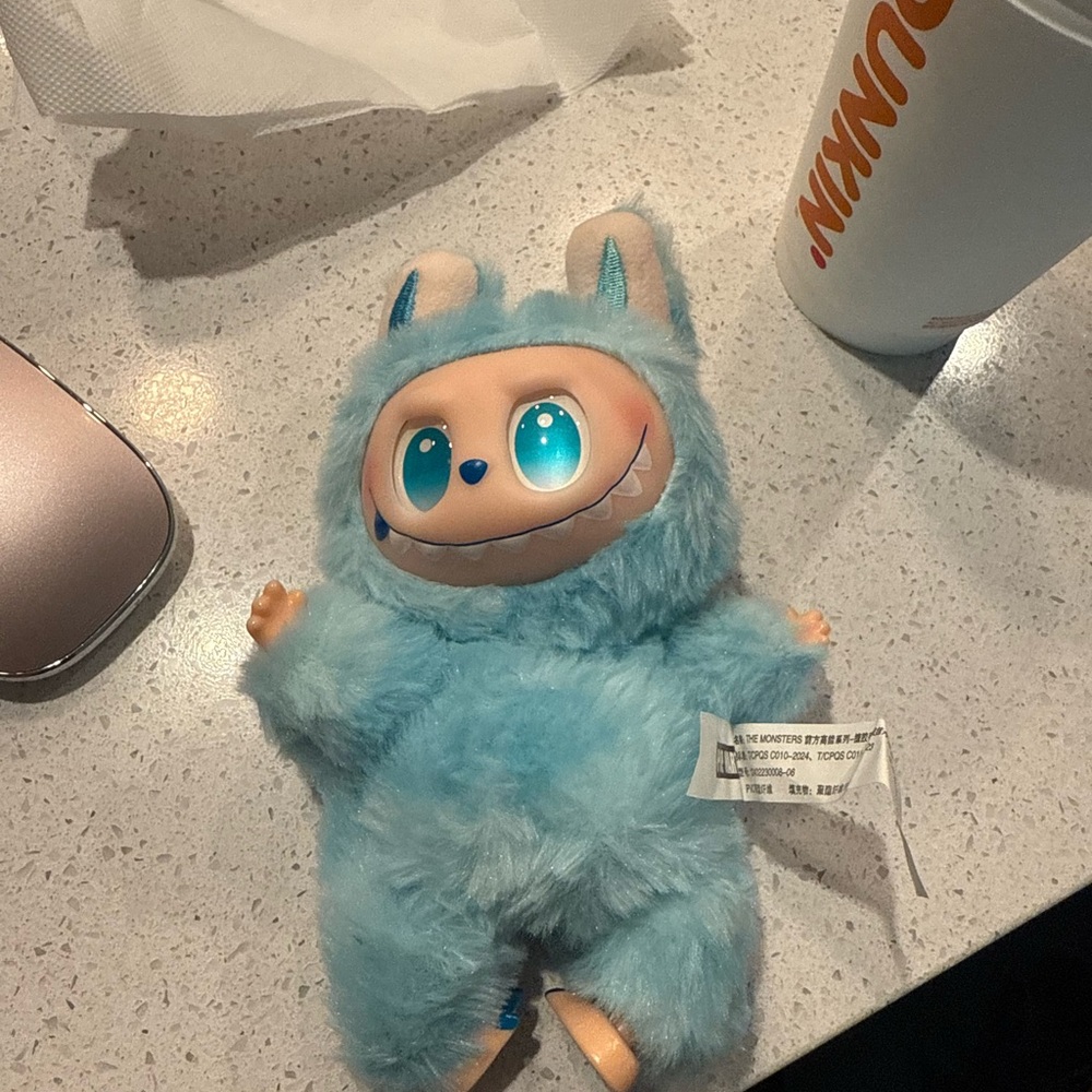 Blue Furry Monster Plush Toy
